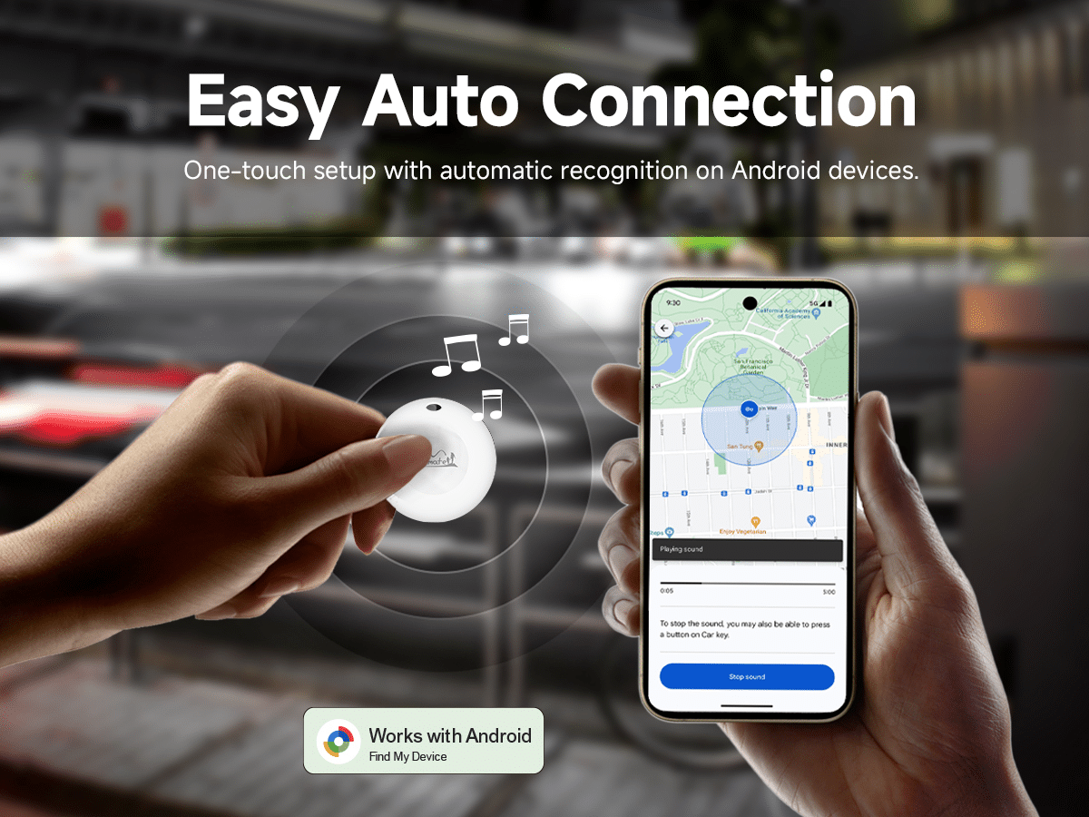 Bluetooth GPS lokator LifeTag Tracker Android + futrola s privjeskom za ključeve bijela