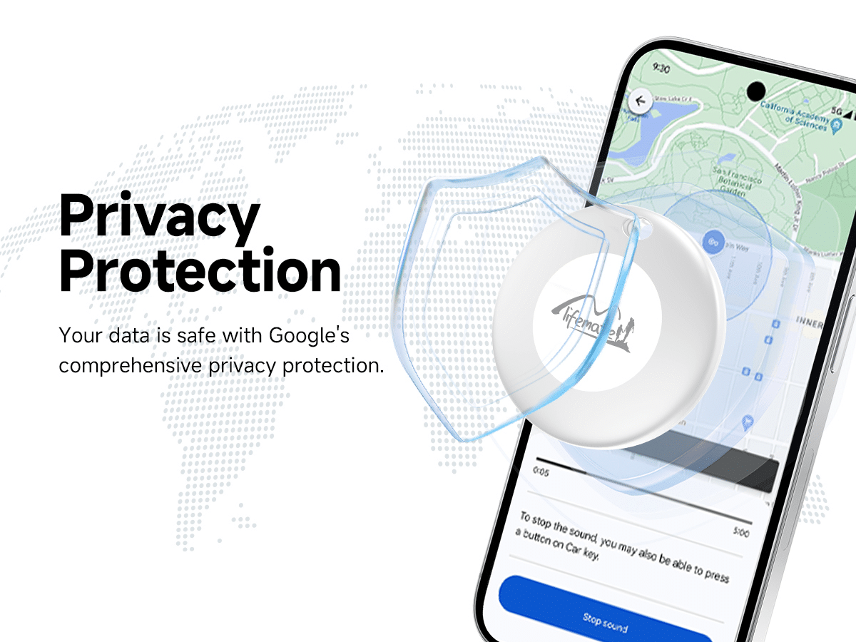 Bluetooth GPS lokator LifeTag Tracker Android + futrola s privjeskom za ključeve bijela