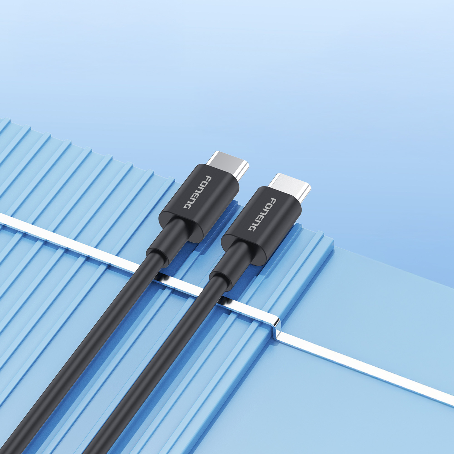 Zidni punjač Foneng GaN PPS - USB + 2xType C - QC 4.0+ PD 65W s Type C na Type C kabelom crni