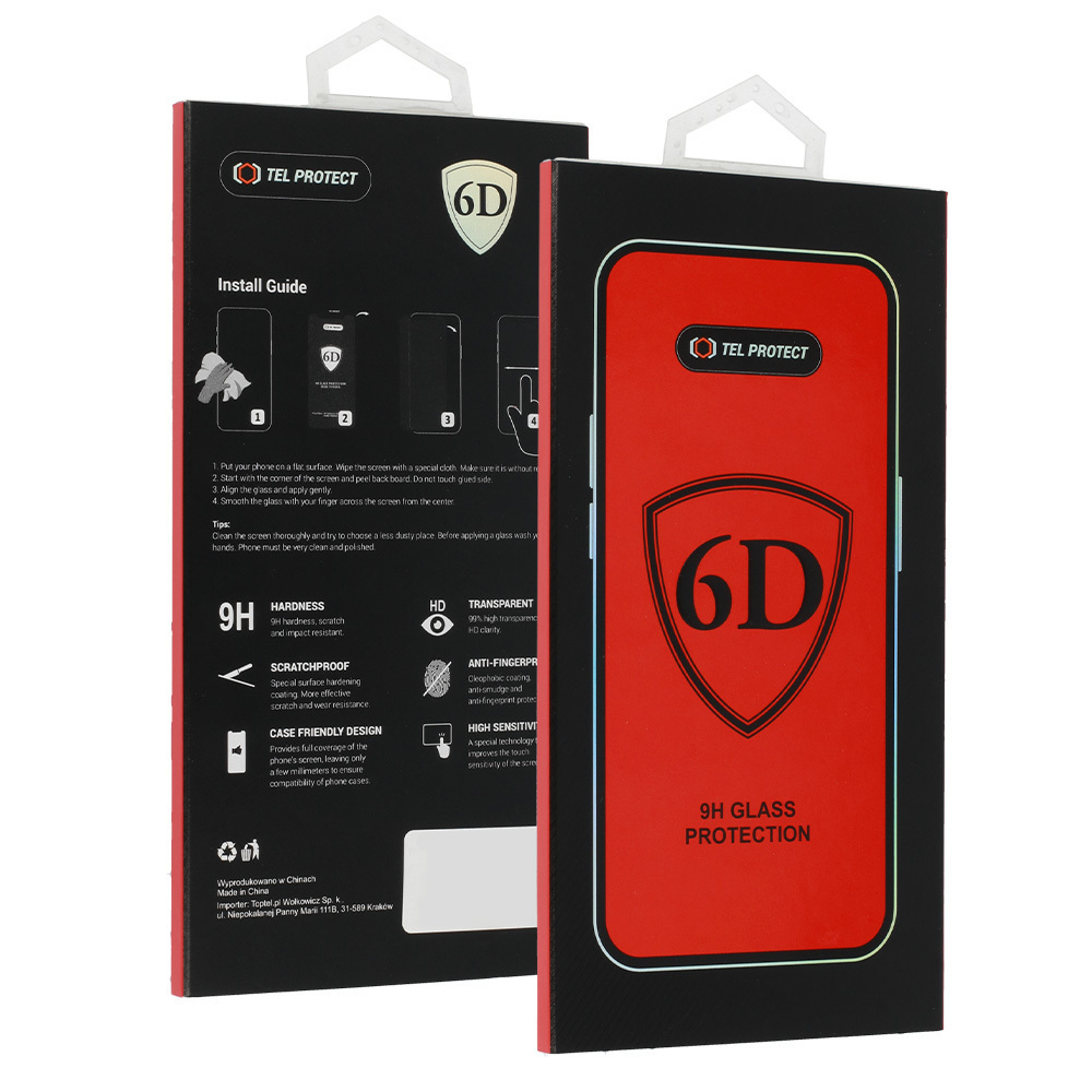 Kaljeno staklo Tel Protect Full Glue 6D za HONOR 400 LITE sa crnim rubom