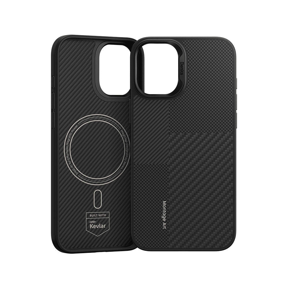 Benks Montage Magnetic Armor Pro kevlar metalni okvir 600D Case za iPhone 16 Plus crna