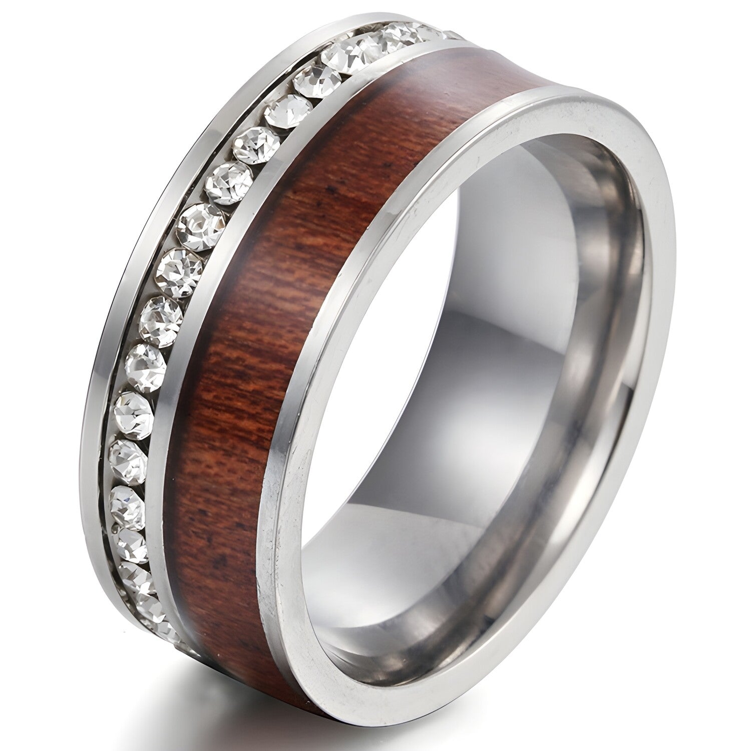 Prsten TR-17018 - Srebrna / Smeđa / 59mm KP17018