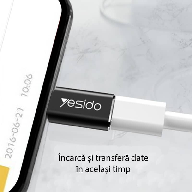 USB-C na Lightning adapter Yesido GS03 crni