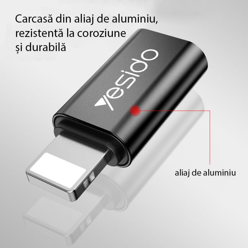 USB-C na Lightning adapter Yesido GS03 crni