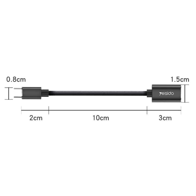 USB-C na USB-A OTG adapter Yesido GS01 crni