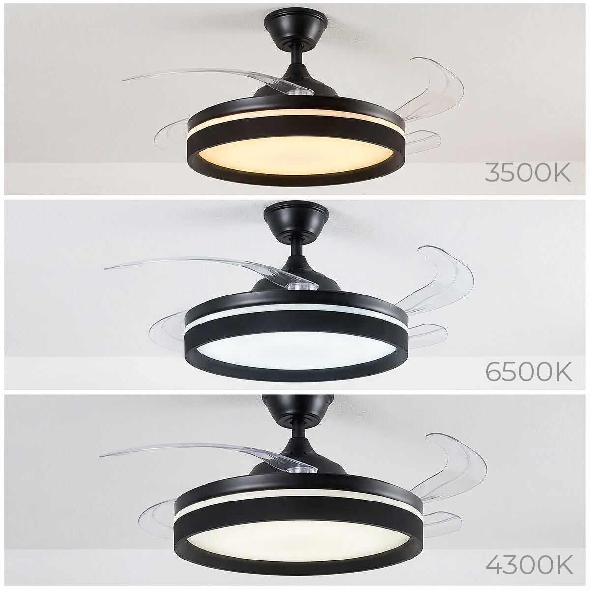Stropni ventilator s LED svjetlom, 4 sklopive lopatice i daljinskim upravljačem InnovaGoods