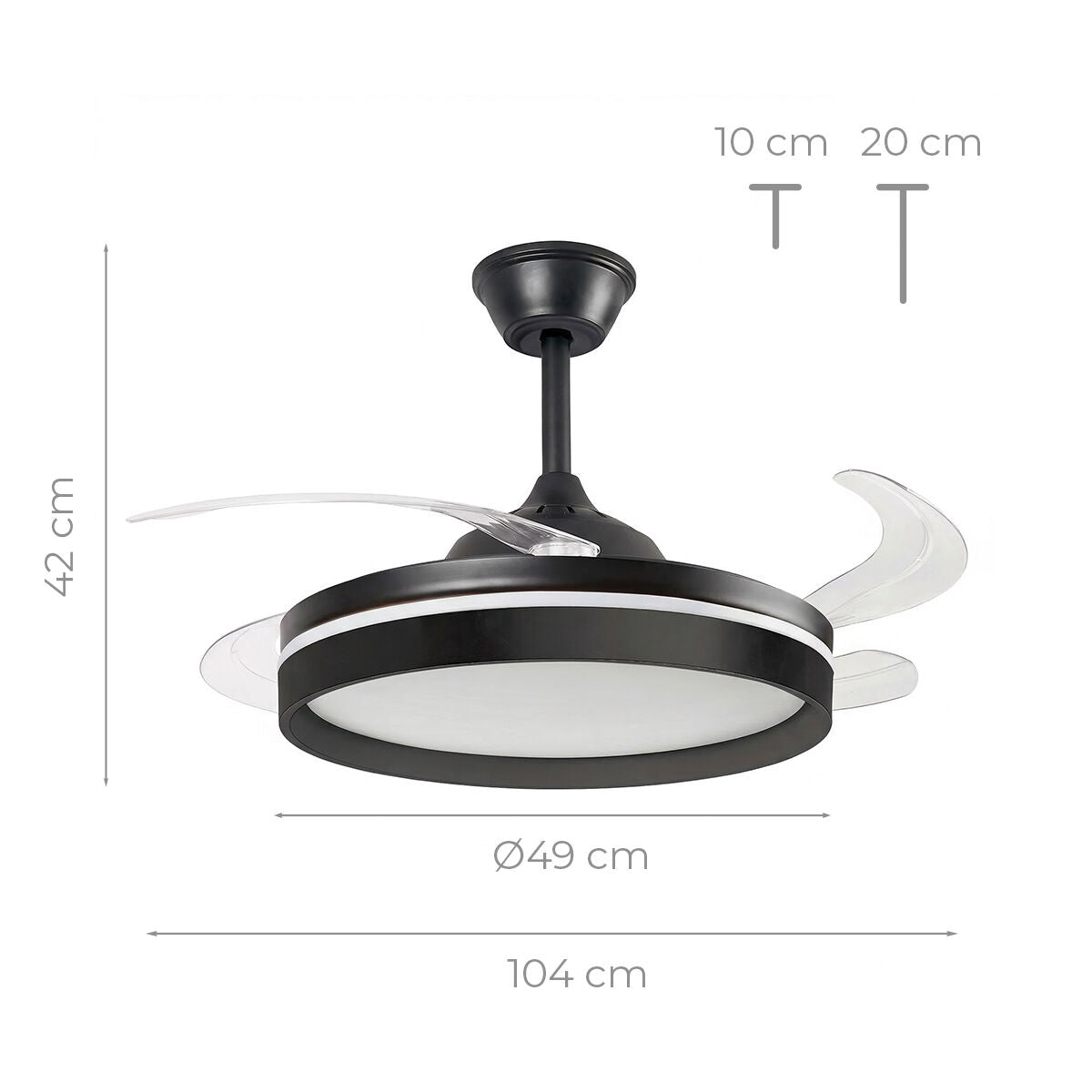 Stropni ventilator s LED svjetlom, 4 sklopive lopatice i daljinskim upravljačem InnovaGoods