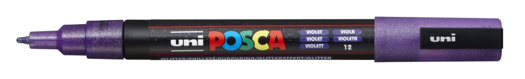 Marker Uni pc-3ml Posca glitter ljubičasti