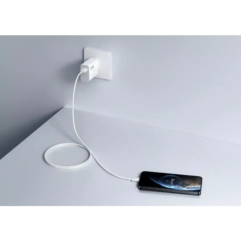 Zidni punjač Xiaomi HyperCharge Combo 90W 6.1A 1 x USB-A s USB-C kabelom bijeli