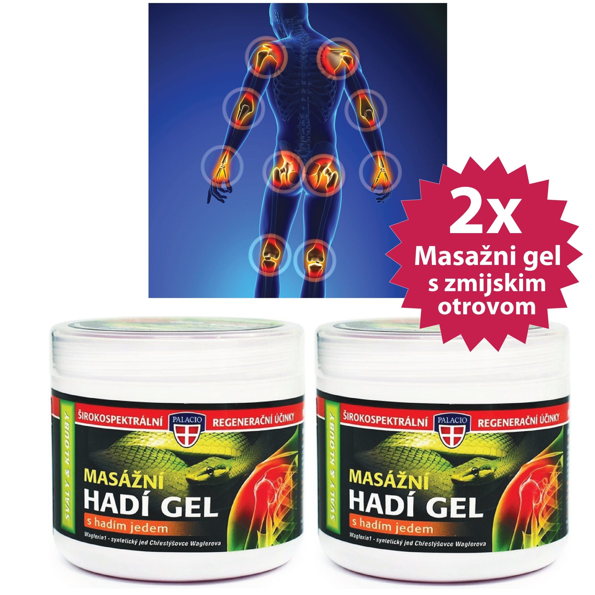 2x Masažni gel s zmijskim otrovom 600 ml.