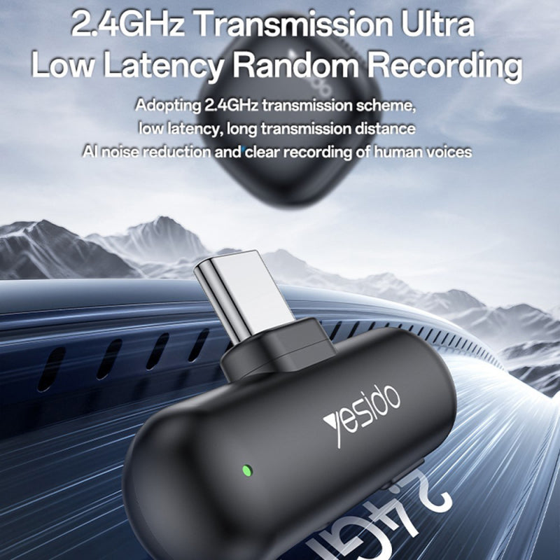 Bežični mikrofon Yesido KR20 Lightning 2 komada - crni