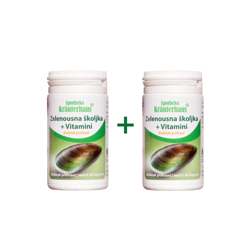 2x Zelenousna školjka: Prirodni izvor hranjivih tvari za zdravlje zglobova i protuupalno djelovanje