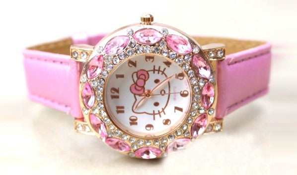 Hello Kitty dječji sat sa cirkonima u bijeloj ili rozoj boji