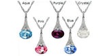 Water Drop ogrlica s privjeskom od kristala u boji po izboru