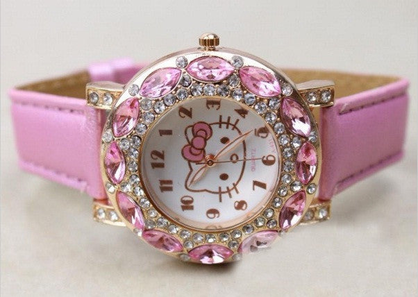 Hello Kitty dječji sat sa cirkonima u bijeloj ili rozoj boji